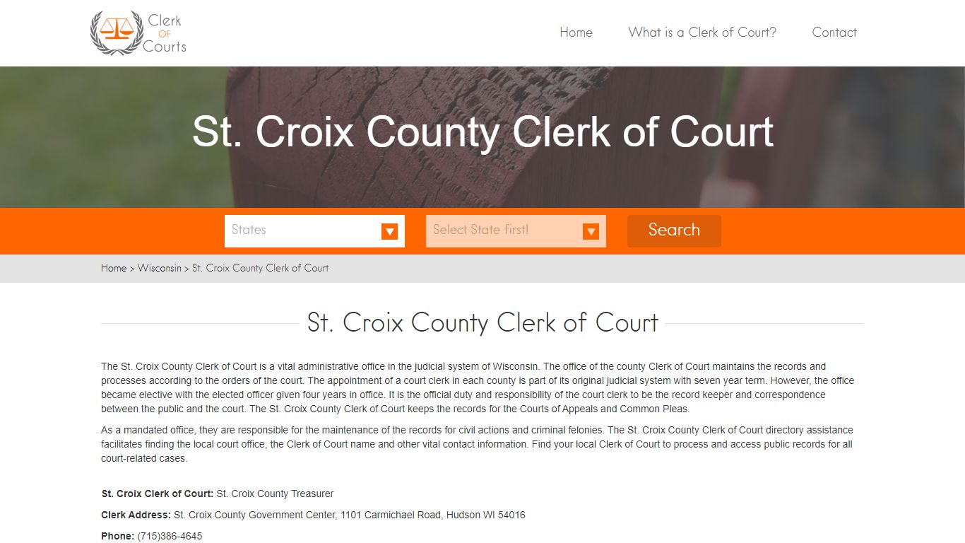 St. Croix County Clerk of Court