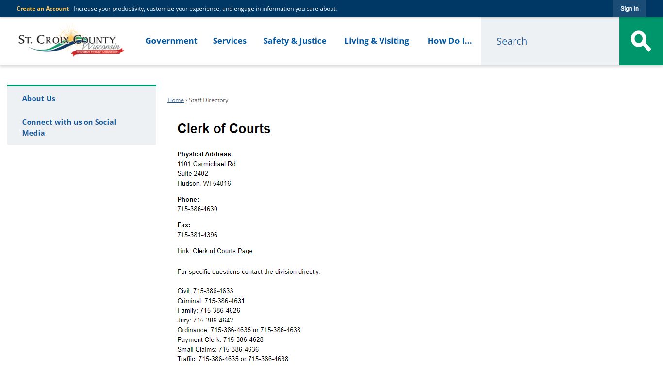 Staff Directory • St. Croix County, WI • CivicEngage